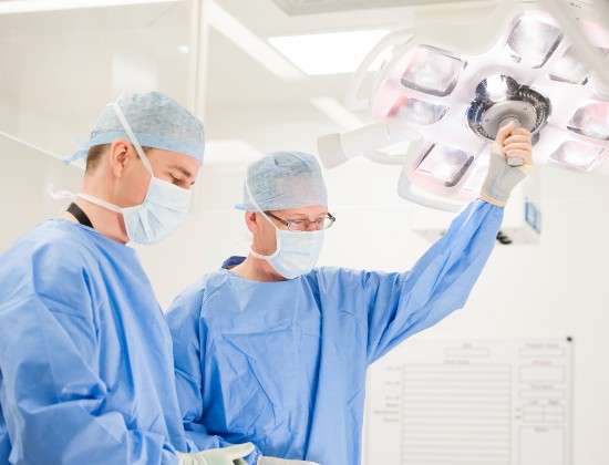 Jonathon Lavelle performing knee surgery