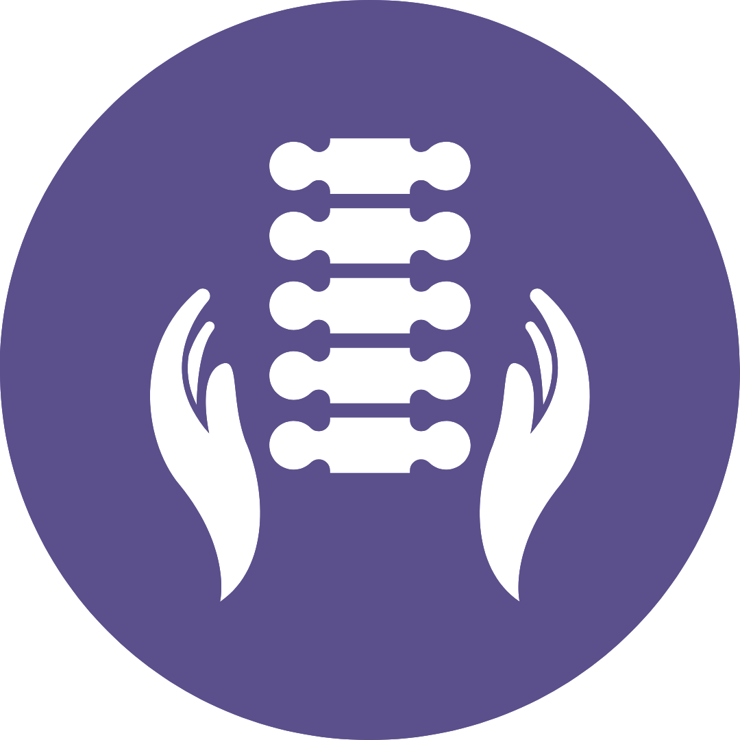 Icon with line for spine on man silhouette